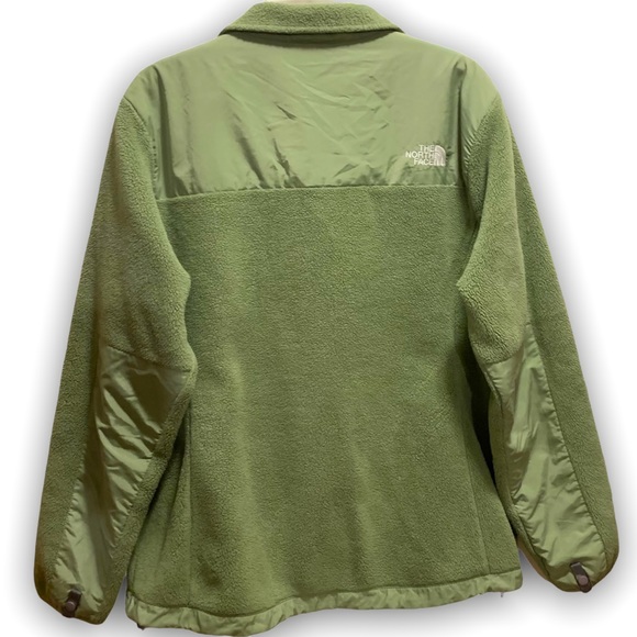 North Face XL Womens Denali Fleece Jacket Full Zip Drawstring Sage Green - Picture 11 of 12